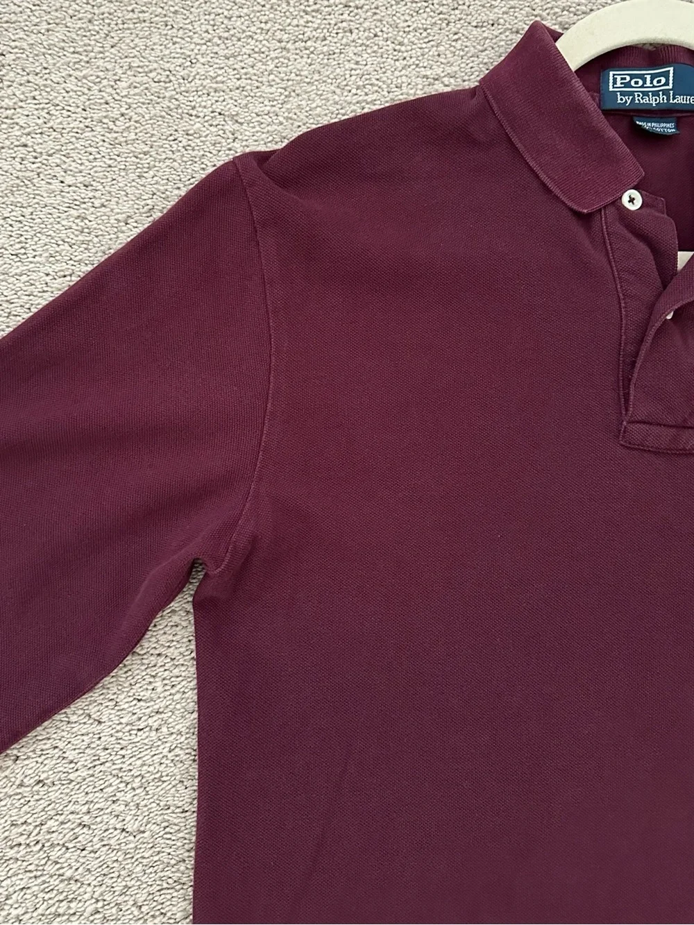 Polo Ralph Lauren Fall Burgundy / Maroon / Oxblood Long Sleeve Polo Shirt